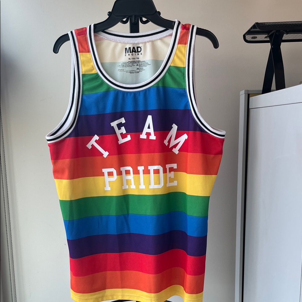 MAD Engine Rainbow Striped Team Pride Tank Top - Multicolor XL